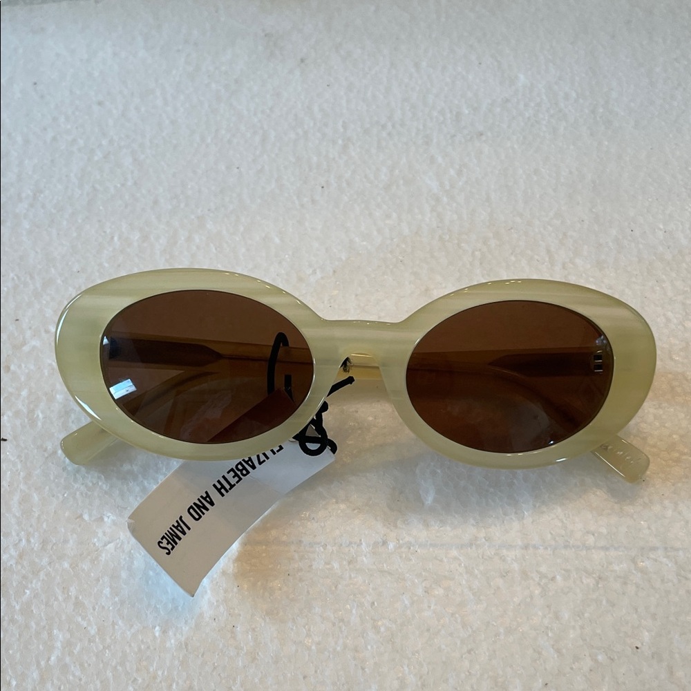 Elizabeth and James Cream Oval Sunglasses McKinley